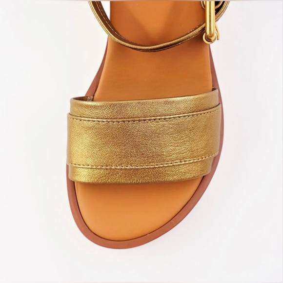 NIB See By Chloe Goat MD Sand Robin Gold Leather Platform Wedge Sandals 6 US - Picture 8 of 16